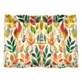 thumbnail image 7 of Yayeee Kitchen Curtains Tier Pair Light Filtering 27"x36" Rod Pocket Short Cafe Window Panel, Orange Leaves, 7 of 7
