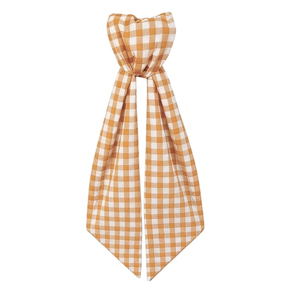 Gingham Wreath Sash for Front Door, Fall Thanksgiving Buffalo Check Plaid Wreath Ribbon Bow 5.12x54in Farmhouse Autumn Home Decor Yellow