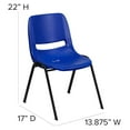 thumbnail image 6 of Drevy Kid's Navy Ergonomic Shell Stack Chair - Black Frame and 12" H Seat, 6 of 8