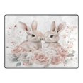 thumbnail image 4 of Ryvnso Bunny Roses Flower Area Rug Floor Mats Non-Slip Home Carpet 63 x 48 inch, 4 of 7