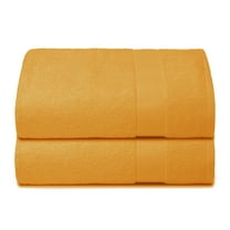 MALLONI HOME Premium Cotton Oversized 2 Pack Bath Sheet 35x70 - 100% Pure Cotton - Ideal for Everyday use - Ultra Soft & Highly Absorbent - Machine Washable - Mustard Yellow