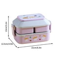 thumbnail image 3 of Gnmfd Double Layer Insulated Lunch Box Portable Stackable Bento Box, Leakproof Microwave Safe Food Storage Container for Work Office Travel Picnic, 3 of 5