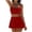A296 Red, variant on Swimsuits for Women Scoop Neck Crop Top High Waisted Bikini Sets Smooth Solid Color Flattering Full Coverage Summer Vacation Swimwear