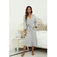 thumbnail image 4 of HEARTNICE Womens Robe, Lightweight 3/4 Sleeve Knit Spa Bathrobe Soft Kimono Long Loungewear,(Grey mel.XL), 4 of 6