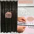 thumbnail image 2 of Shower Curtain Liner 3D Semi Transparent Heavy 8G Thick PEVA Waterproof Plastic Metal Grommets and Weighted Magnets 70 x 72 inches with Hooks Geometric Black, 2 of 8