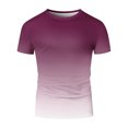thumbnail image 4 of Mens White Undershirts Crewneck Tee Shirt Shirts for Men Short Sleeve Casual Tops Loose Crew Neck Blouse Fashion Gradient Color Beach Athletic Summer Clothes, 4 of 5