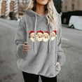 thumbnail image 2 of Christmas Womens Tops Santa Claus Print Sweatshirt Winter Hoodies Warm Fleece Cute Long Sleeve Merry Christmas Shirts, 2 of 4
