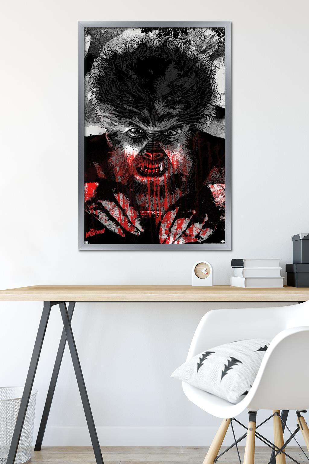 The Wolf Man - Autumn Moon Wall Poster, 22.375" x 34" Framed
