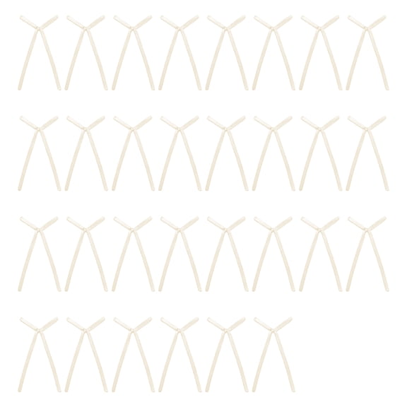OIUR 30 Pcs Bow Cake Topper Ribbon Bow Cupcake Toppers Birthday Party Bowknots Decoration for Bridal Wedding Party Supplies