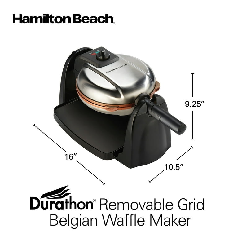 Hamilton Beach Double Belgian Waffle Maker With Removable Plates