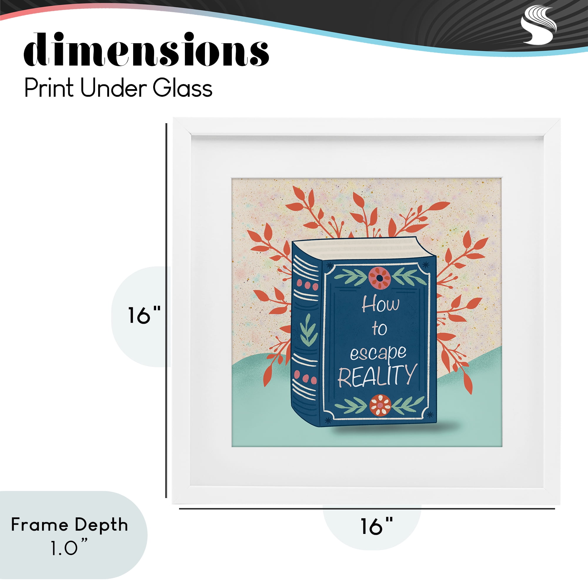 Stupell Industries How To Escape Reality White Framed Print Under Glass, design by Julia Frost