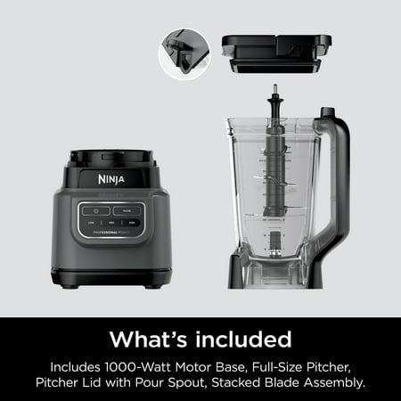 Ninja Classic Blender, 1000 Watts, 3 Speeds, Smoothies, 72 Oz. Pitcher, Total Crushing Blades, Dark Gray BE200