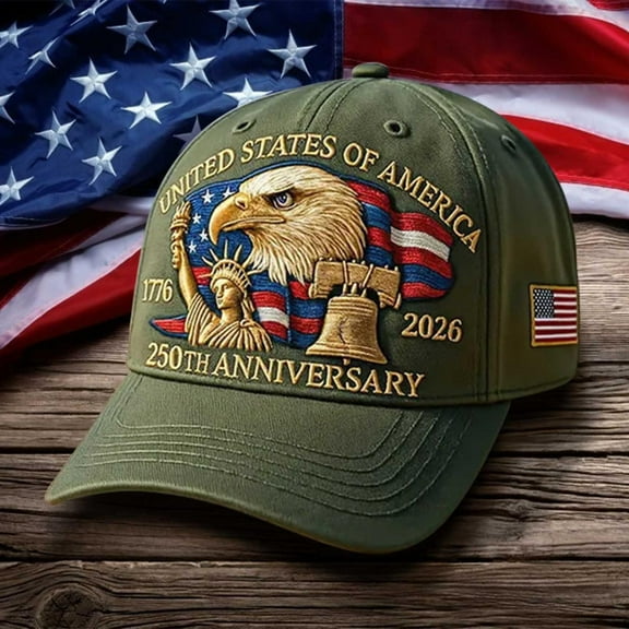 Celebrate 250 Years of Freedom with U.s. Patriotic Adjustable Baseball Cap Vintage Washed Retro Fashion Accessory for Casual Outfits and Streetwear Looks (embroidered), Green