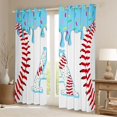 thumbnail image 2 of Manfei Personalized Initial A Black Out Curtains,Baseball Curtains Pack of 2 (42x63 Each), 2 of 6