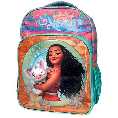 Disney 16u0022 Moana Kids Backpack - Turquoise