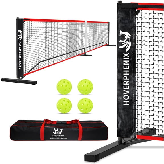 Portable Pickleball Net System with Regulation Size 22FT, Weather Resistant Metal Frame, Carry Bag