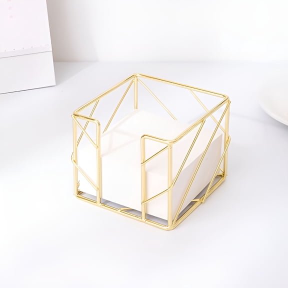 LAMIRO Gold Metal Desk Organizer Memo Notes And Sticky Notes Holder For Home Office Supplies And Organizing Accessories