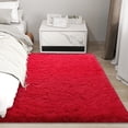 thumbnail image 2 of Janvonne Fluffy Red Area Rug for Bedroom Living Room Soft 4x6 Fuzzy Rugs Non-Shedding Indoor Plush Rug for Nursery Kids Room Dorm Room Home Decor, High Pile Shaggy Floor Carpets, 2 of 8