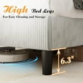 thumbnail image 5 of Merluxy King Bed Frame with Charging Station and Storage Headboard,Corduroy Upholstered,Light Grey, 5 of 9