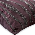 thumbnail image 2 of Pillow Case Covers With Zipper, Deep Plum Pillow Covers 16x16 inch (40x40 cm), Silk Cushion Cover&nbsp;Home Decor, Abstract, Swirls, Sequins Embellished, Modern Pillow - Purple Ripples, 2 of 2