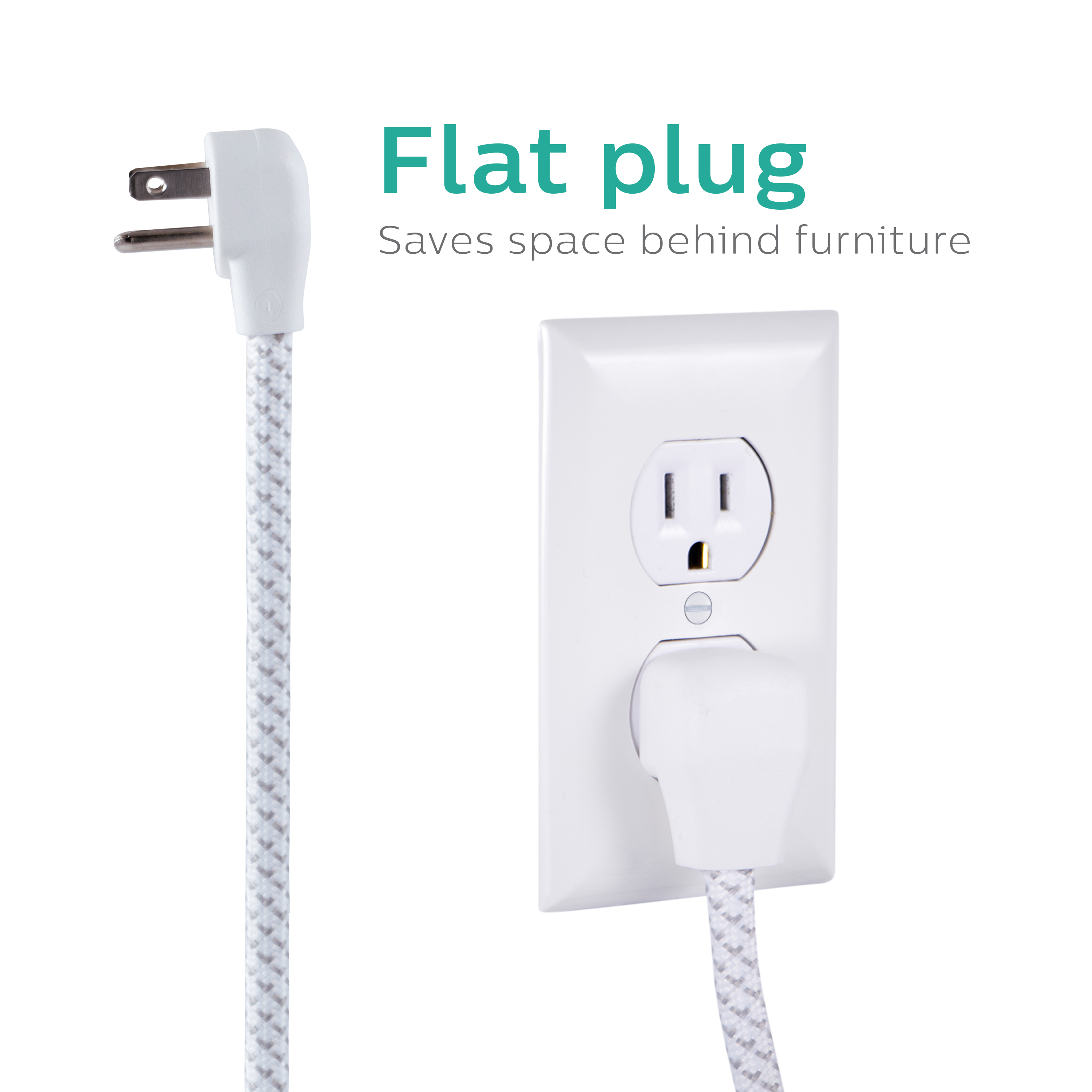 Philips 10 ft. 6-Outlet Surge Protector Power Strip, White photo 7