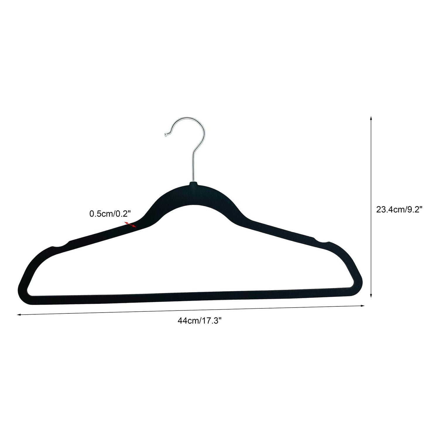 Premium Velvet Hangers - Non-Slip, Durable, Space Saving Felt Hangers for Closet w/ 360 Degree Chrome Swivel Hook - 20 Pack - Black, Non-Slip Felt Hangers 20 count