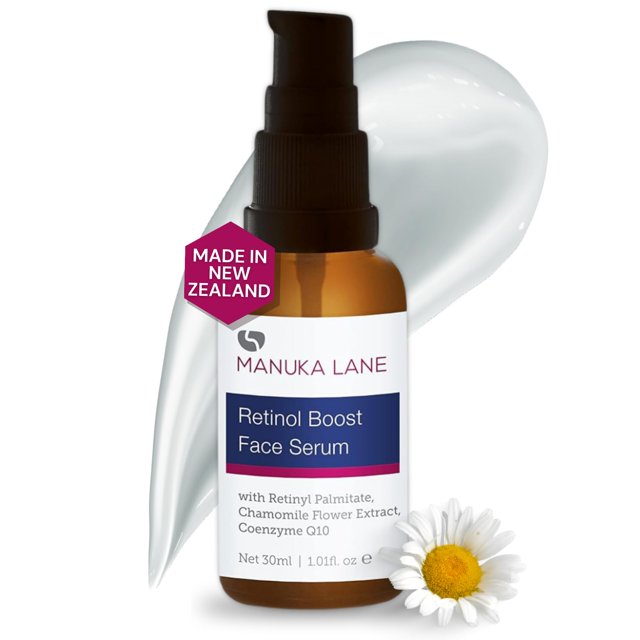 Suero Retinol Boost para rostro y cuello con manteca de karité de colágeno y extracto de flor de manzanilla | Fórmula a base de plantas | ¡Cuidadosamente formulado para mantener tu piel joven y saluda