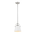 thumbnail image 3 of Z-Lite Z-Studio 8" Round Steel Mini Pendant in Matte White and Heritage Brass, 3 of 7
