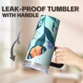thumbnail image 5 of Butterfly 20oz Stainless Steel Tumbler with Handle and Straw – Insulated Travel Cup with Sliding Lid, 360° Full Wrap Printed Mug for Home, Outdoor & Sports Use, Spring, 5 of 6