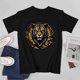 thumbnail image 3 of Serious Tiger T-shirt Cartoon T-shirt Graffiti T-shirt Aesthetics shirt Unisex Tees, 3 of 5