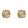 thumbnail image 3 of Clara Pucci 0.5Ct Synthetic Yellow Moissanite Round Cut VVS1 Screw Back Stud 14k Solid hypoallergenic Gold Designer Earrings For April, 3 of 7
