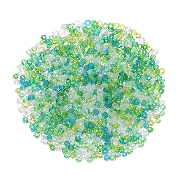 Uxcell 2000 Pack 0.08 inch Glass Bugle Beads Mini Loose Glass Spacer Bead for DIY Making Green Color