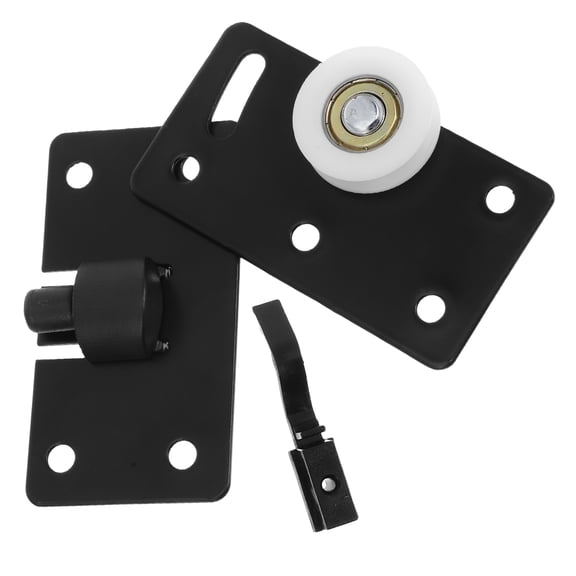 Set of Black Stainless Steel Sliding Door Rollers for Closet Doors with Quiet Wheels