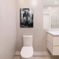 thumbnail image 2 of Funny Bathroom Wall Art Set of 2 - Black and White Vintage Humor Bathroom Wall Decor, Dumb And Dumber Movie Posters Bathroom Art, Funny Bathroom Decor Canvas Wall Art 12x16in Framed, 2 of 6