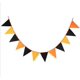 thumbnail image 2 of Pancarta de algodón de celebración de 10.5 pies, decoración de banderas de festivales triangulares reutilizables (negro naranja) (1 pieza) JAMW Sencillez, 2 of 5