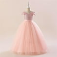 thumbnail image 3 of SuTry Children's Halloween Role Playing Princess Dress Mesh Petal Cake Dress Sleeveless Round Neck with Exquisite Flower(Pink#1,11 Years), 3 of 8