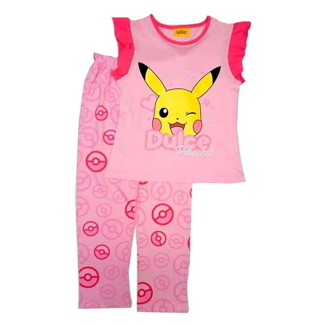 Pijama Pokémon Talla 4 Manga Corta con Estampado Rosa
