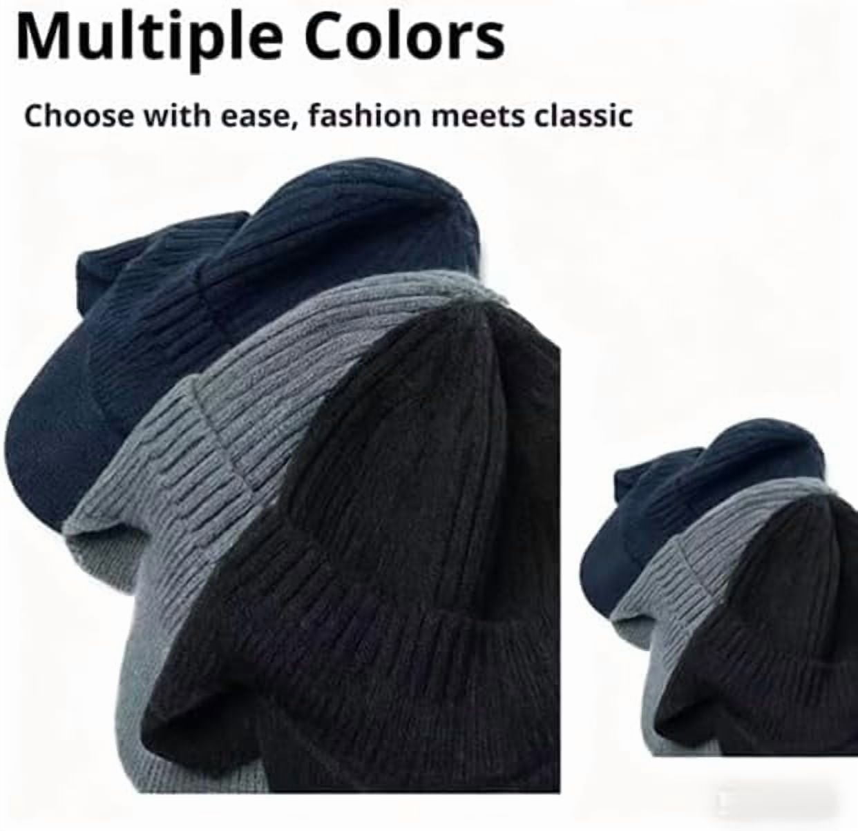 Cozy Head Beanie, Warm Winter Hat with Ear Flaps for Cold Weather, Stretchy Knitted Beanie for Men and Women, Ideal for Cycling Skiing Running Hiking