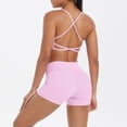 thumbnail image 6 of QIbmong Workout Sets for Women Sleeveless Spaghetti Straps Halter Neck Camisoles and High Waist Biker Shorts Summer Gym Outfits(XL,Pink), 6 of 9
