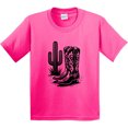 thumbnail image 3 of Inktastic Cowboy Cowgirl Boots Cactus Youth T-Shirt, 3 of 5