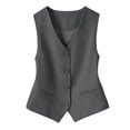 thumbnail image 4 of XAOFW Slim Fit Sleeveless Vest Cardigan Short Crop Top Layering Casual Knitwear Solid Color Summer Autumn Outerwear Jackets For Women Stylish Tops S, 4 of 4