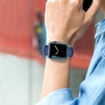 thumbnail image 3 of SWEES Leather Band Compatible with Apple Watch Band 42mm 44mm 45mm Women Men, Blue Genuine Leather Wristband Replacement Band for Apple Watch Series 8 7 6 5 4 3 2 1 SE, Sports & Edition, 3 of 7