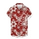 thumbnail image 2 of Blusa y camisa de manga corta con cuello vuelto para hombre, con botones y estampado navideño, informal, de manga corta y cuello vuelto., 2 of 4