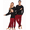 Black, variant on EKOUAER Kids Christmas Sleepwear Black Red Plaid Pajamas Family Matching Set Winter Loungewear Set