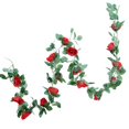 thumbnail image 2 of facefd 2.2mArtificialSilkRoseGarlandFlowerVineRoseRattanWeddingHomePartyDecorationLeafDecor, 2 of 9
