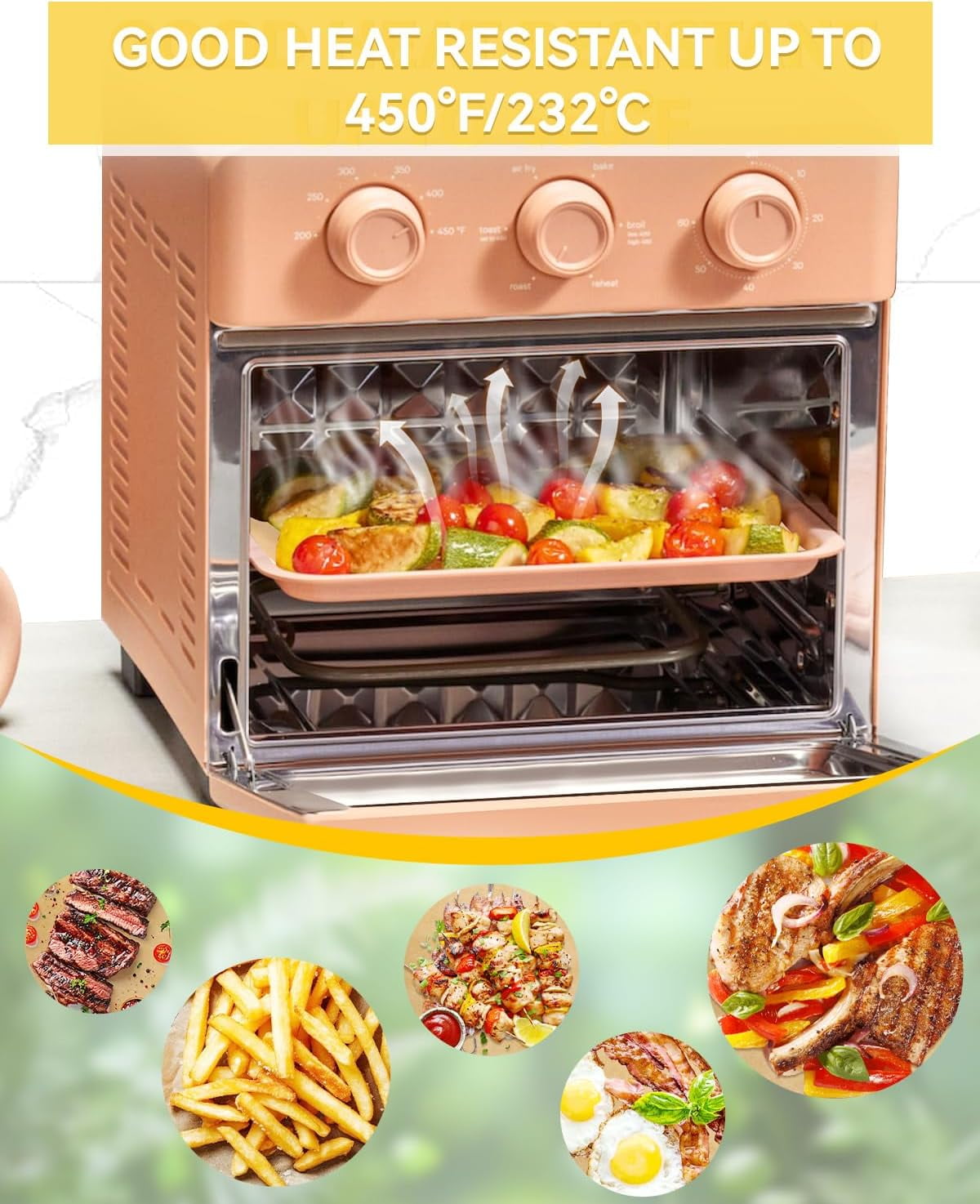 130PCS Air Fryer Liners Disposable Compatible with Our Place Wonder Oven 12.7 Quarts, Parchment Paper Sheets for Air Frying Baking Roasting, Air Fryer Toaster Oven Accessories