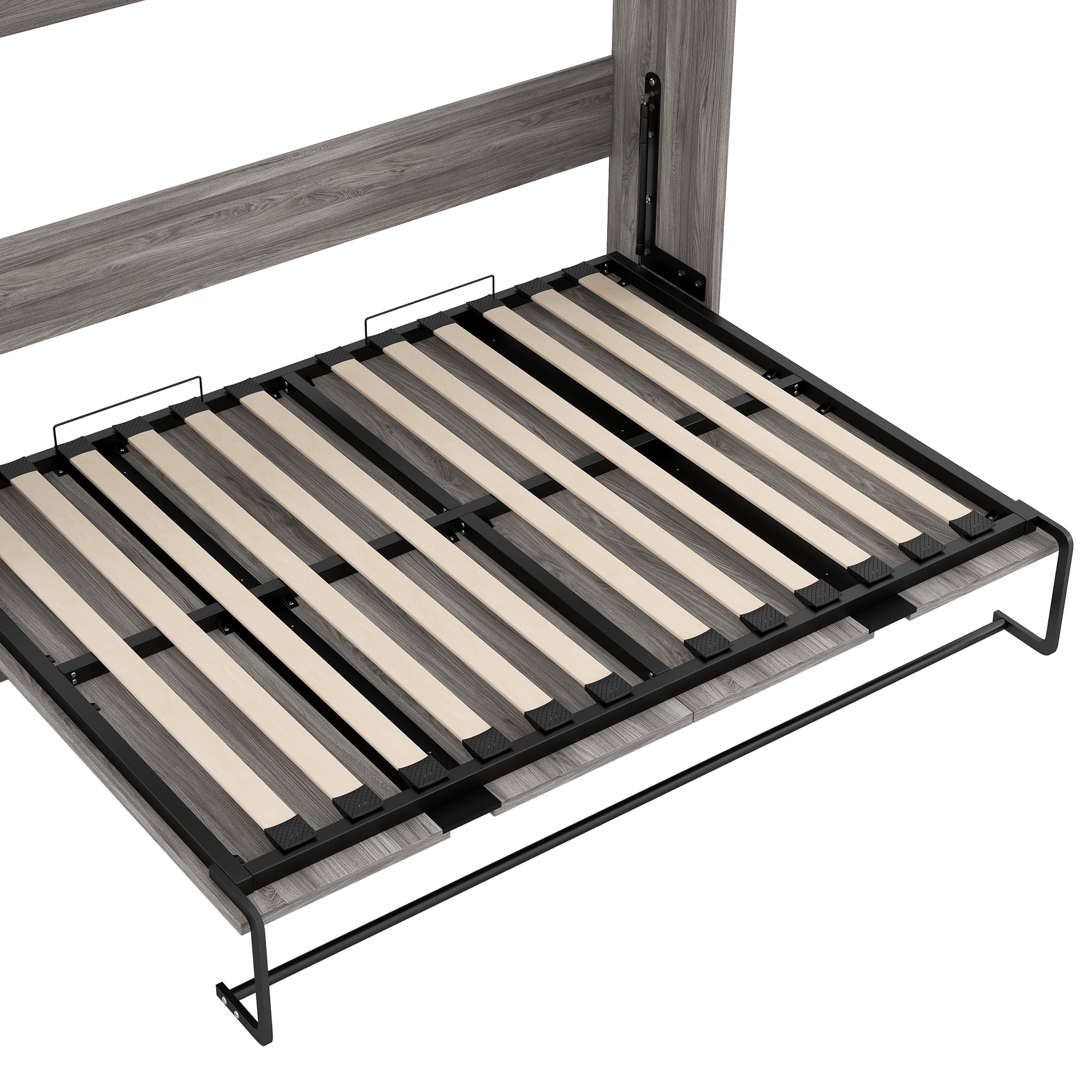 Euroco Wood Full Size Murphy Bed, Convertible into Cabinet, Gray