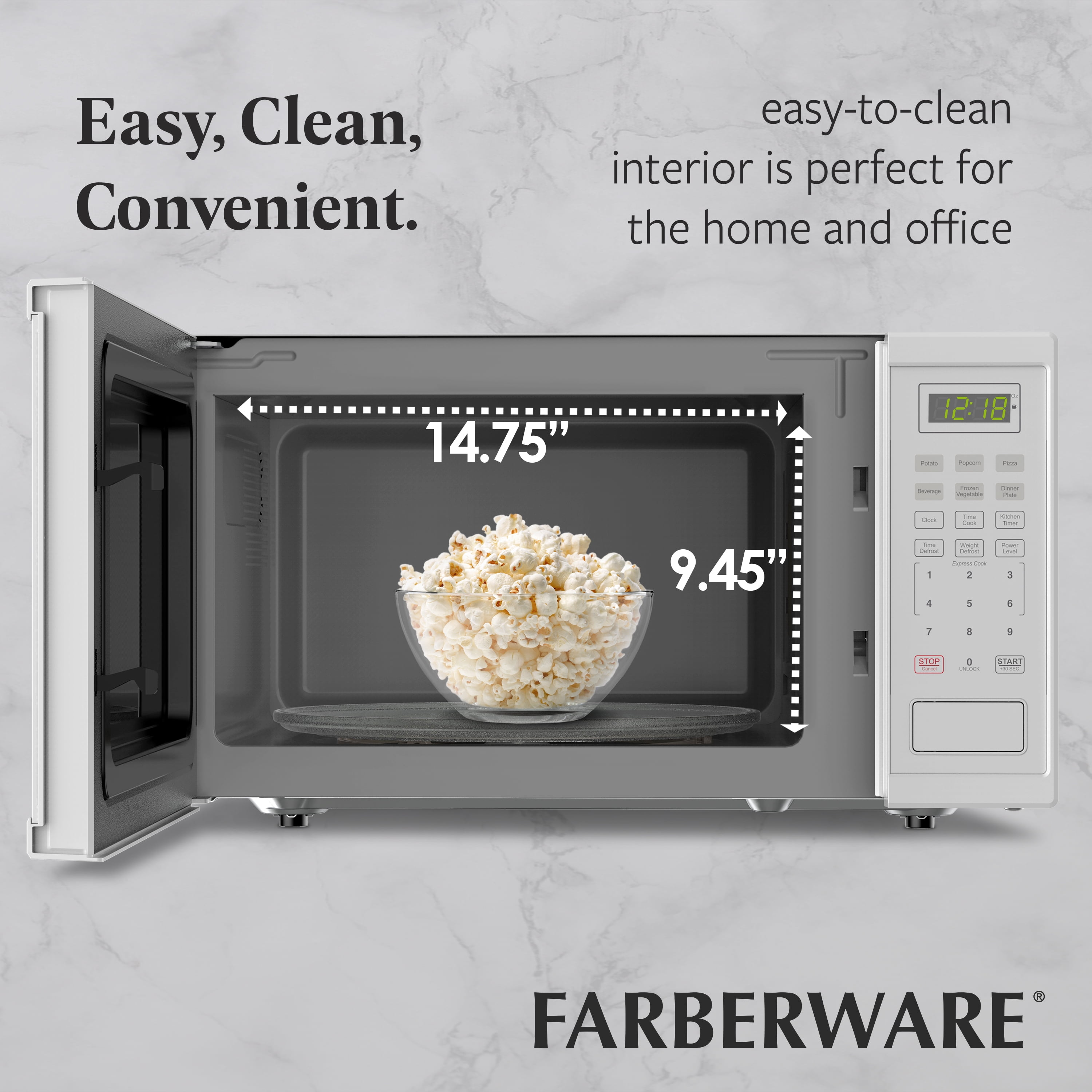Farberware FMGZ11WHA 1.1 Cu. Ft. 1000-Watt Microwave Oven, White