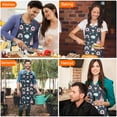 thumbnail image 7 of Dark Blue Princess Castle Pattern Apron-Garden Aprons for Women with Pockets-Cotton Linen Waterproof Kitchen Cooking Gardening Aprons Adjustable for Kitchen,Cooking,BBQ and Salon 33x27 Inch, 7 of 7