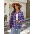 thumbnail image 3 of Zeagoo Womens Plaid Flannel Shirts Long Sleeve Button Down Blouse Cotton Fall Tops, 3 of 6